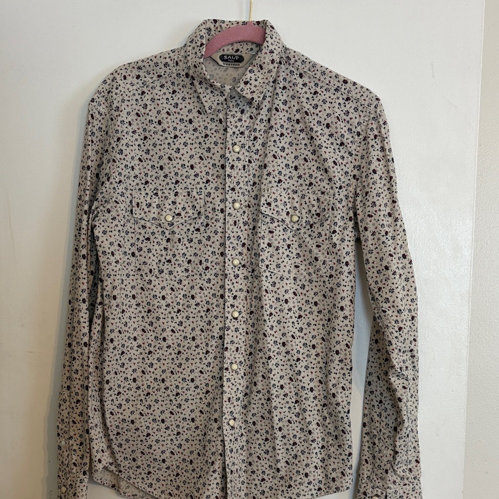 Salt Valley Western Men’s Floral Button-Down Shirt. Size XS